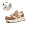 Sapatos Forrest Gump originais de couro com sola de ventosa para mulheres, novos tênis de sola grossa outono 2026, sapatos de pai casuais versáteis para mulheres, estilosos