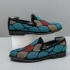 Zapatos de cuero de colores personalizados para las cuatro estaciones, zapatos de trabajo formales de talla grande, de moda, de corte bajo y sin cordones para hombre.