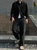 Chamarra tipo camisa de trabajo elegante MYQ para hombre, camisa casual holgada de manga larga para otoño, atuendo de commute estilo coreano