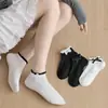 Calcetines de encaje para mujer, verano finos transpirables estilo japonés dulce lazo de corte bajo calcetines de barco poco profundos, nuevo modelo 2026