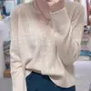 Cardigan de Cashmere Estilo Europeu e Americano Outono/Inverno 2025 Feminino Gola V Solto Cor Sólida Malha Torcida de Lã Suéter Grosso