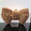 Nova Bolsa de Mão Clutch Laço Bolsa de Festa Laço com Diamantes Bolsa de Banquete Europeia e Americana Bolsa de Mão com Strass para Mulheres