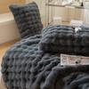 Manta toscana de imitación de conejo, manta de terciopelo con burbujas, manta gruesa de doble cara para la siesta en la oficina, funda de sofá.
