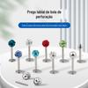Brinco de tachinha de lábio de aço inoxidável com diamantes completos transfronteiriço, tacha de bola de diamante, brinco de cartilagem de bola de diamante, joias personalizadas para piercing corporal