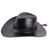 Chapéu Estilo Celebridade da Internet Primavera e Outono Chapéu de Cowboy Ocidental Couro Masculino Chapéu de Sol para Montanhismo Protetor Solar Feminino Chapéu de Sol com Aba Larga