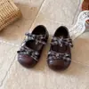 Zapatos Retro de Cuero Pequeños para Niñas 2026 Otoño Nuevo Estilo Zapatos Mary Jane con Lazo Zapatos de Princesa para Niños Suela Suave Versátiles Zapatos Individuales