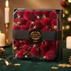 Nuevas bolas de Navidad de terciopelo más vendidas de Temu transfronterizas en color rojo vino, 44 piezas en una caja, colgantes decorativos de Navidad de terciopelo