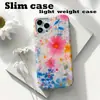 Funda para Teléfono Ins Flor Acuarela Rosa Suave Iphone18Pro Funda para Teléfono de Mujer 17 Cobertura Total Agujero Grande Estuche Duro
