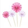 Abanico plegable de papel con diseño de flores, estilo Ins, dorado, plateado y rosa, ideal como tarjeta para pastel de día de cacahuete, para decoración de tartas de fiesta.