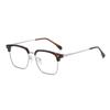 Gafas Metálicas Retro con Línea de Ceja para Hombres Tecnológicos, Lentes de Prescripción Profesionales, Monturas Elegantes, Montura de Gafas de Ceja para Negocios