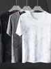 Playera de Manga Corta de Seda de Hielo para Hombre Verano Malla Secado Rápido Transpirable Holgada Casual Cuello Redondo Camuflaje para Hombre Playera para Hombre