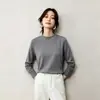 Camiseta de Algodón Puro con Cuello Alto y Mangas Largas para Mujer, Estilo Nuevo Primavera y Otoño 2026, Corte Holgado, Adelgazante, Elegante Top Capa Base