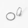 Brincos de Diamante em Aço Inoxidável Esculpido de Alta Qualidade, Lançados à Mão, 1,2-1,6mm, Brincos de Aço Titânio com Zircônia Embutida