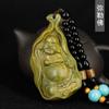 Sándalo verde colgante para coche de un solo lado una variedad de Maitreya tallado Shouxian decoración interior de coche Colgante para espejo retrovisor de coche