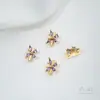 Pulsera DIY de Perlas con Abalorios Espaciadores de Zirconio de Colores Rellenos de Oro de 14 Quilates que Conservan el Color, Mariposa Abeja, Agujero Doble, Fila Doble, Agujero Triple, Fila Triple