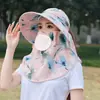 Sombrero de Protección Solar con Ala Ancha, Sombrero de Sol de Verano, Chal de Moda para Mujer, Sombrero de Sol con Protección para el Cuello Integrada a Prueba de Viento y UV
