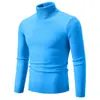 Suéter de comercio exterior, nuevo suéter de punto fino de cuello alto liso para otoño e invierno para hombre, camiseta básica de punto de manga larga para hombre