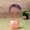 Base de Porcelana de Manzana al por Mayor Adornos de Árbol del Dinero con Piedra Triturada de Cristal Accesorios para Regalo Amatista Citrino Cristal Rosa