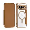 Adecuado para funda de teléfono Google PIXEL11ProXL, tapa abatible de escudo dorado, ranura para tarjetas magnéticas, funda protectora transfronteriza 10A 9