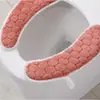 Cubierta Gruesa para Asiento de Inodoro Otoño e Invierno Universal Adhesiva Anillo de Inodoro de Felpa Lavable Cojín Cálido