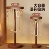 Soporte para exhibición de collares, estante de escritorio para joyas, estante de almacenamiento de pulseras de madera maciza, estante para accesorios, accesorio de exhibición, estante con ganchos