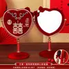 Espejo de Maquillaje de Dote de Boda Caja de Regalo Par Rojo Alegría de la Partida de la Novia Dote de la Novia Suministros de Boda Lista Completa