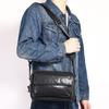 Moda Trendy Cuero Genuino Horizontal Pequeño Bolso Cruzado para Teléfono Casual Lujo Ligero Capa Superior Cuero Vacuno Bolso de Hombro para Hombre Personalizado
