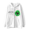 Sudadera con cremallera y estampado de bola de espina verde inspirada en el diseño, sudadera casual holgada, chaqueta tipo cárdigan para hombre