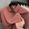 Camisa Polo de Manga Corta para Hombre de Nailon sin Costuras 2026 Verano Nuevo Estilo Cuello Solapa Transpirable Delgado Casual Color Sólido Camiseta para Hombre