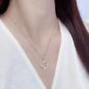 Colar de pingente de trevo quadrilátero de design de nicho de estilo japonês e coreano Colar de corrente de clavícula elegante de estilo high-end feminino