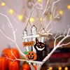 Decoraciones de Madera para Halloween Transfronterizas Gato Negro Señal para Valla o Puerta Calabaza de Halloween Colgante Colgante de Fiesta Decoración Colgante