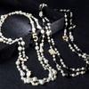 Moderna Cadena Larga Multicapa de 5 Caracteres Estilo Coreano Collar de Perlas Pequeñas Fragantes Elegantes Accesorios Versátiles en Stock