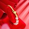 Pulsera Ruyi de oro arena para mujer, moda simple de estilo nacional elegante, lujo ligero, media pulsera de cobre chapado en oro, accesorios de joyería al por mayor
