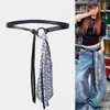 Cinturón de Bufanda de Seda Nuevo Retro Rojo Moda Cinturón Decorativo para Mujer Jeans Falda Cadena para Cintura Delgada En Stock