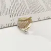Anel Aberto de Zircônia com Design de Nicho Estilo Coreano, Estilo Ins para Mulheres, Anel Vintage de Coração com Diamante Colorido, Joias de Mão Atacado