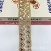 Nuevos accesorios de ropa étnicos de lentejuelas y cuentas doradas y plateadas, encaje, diadema de doble cara, accesorios para cuello y puños