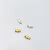 Plata de Ley S925 Chapada en Oro Tubo de Bambú Incrustado con Diamantes, Cuentas Espaciadoras, Cuentas Sueltas, Materiales para Pulseras DIY Hechas a Mano, Accesorios de Joyería de Plata