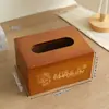 Caixa de lenços simples para sala de estar, dispensador criativo de lenços de madeira maciça, caixa de armazenamento para restaurantes, hotéis e salas de jantar, novo modelo com logo