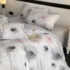Juego de Ropa de Cama de Algodón 100% de Alta Gama Impreso Digitalmente de Cuatro Piezas con Funda de Edredón Individual de Algodón Puro para Dormitorio de Estudiante Juego de Tres Piezas