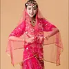 Diadema de Velos de Danza India para Adultos Pañuelo de Cabeza para Danza del Vientre Velo de Malla Tocado para Disfraz de Espectáculo Borla