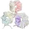 Diadema de Malla de Hada de Gama Alta, Suave Elegante, Lazo de Perlas, Goma para el Cabello, Diadema, Accesorios para el Cabello para Mujeres