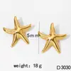 Pendientes de estrella de mar serie Océano para mujer, acero inoxidable, chapado al vacío en oro, moda, simple, temperamento de estrella, pendientes de alta gama