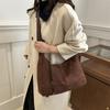 Bolsa Dumpling Moda Vintage Camurça Bolsa de Ombro Design Trabalho Comutador Maillard Estilosa Texturizada Sob o Braço Transversal