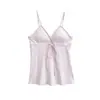 Nuevo top strapless de color liso de verano para mujer, holgado, con amarre, escote en V profundo estilo cruzado con dobladillo suelto, top interior para mujer