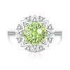 Anillo de Gema Colorida Fuegos Artificiales Corte Girasol, Anillo de Copo de Nieve de Diamante de Alto Carbono Súper Brillante, Venta al por Mayor en Transmisión en Vivo de Tiktok