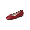 Piel de Cabra Súper Suave Ropa de Trabajo Cómoda Zapatos Planos con Lazo 2025 Otoño Punta Redonda Cuero Genuino Boca Baja Suela Suave Zapatos Planos Pequeños para Mujer