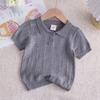 Conjunto de Verano para Niñas 2026 Elegante a la Moda Niños Color Sólido Camisa Polo y Falda Plisada Conjunto de Dos Piezas