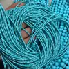 Cuentas Sueltas Turquesa Cuentas Redondas Azules de Alta Densidad Cuerda Trenzada para Pulseras DIY Accesorios de Cuentas