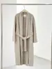 ES MODERNO Invierno Nuevas Llegadas Estilo Perezoso Lana Tela Doble Faz Abrigo Bata Estilo Cinturón Suelto Ropa Exterior de Lana
