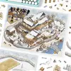 4 Piezas Fanjia Xiaoyuan Modelo Nuevo Pegatinas de Paisaje 3D Hechas a Mano Escenas Miniatura Tridimensionales Creativas para Aliviar el Estrés